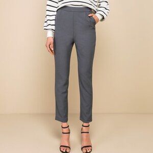 Kick It Grey High-Waisted Trouser Pants